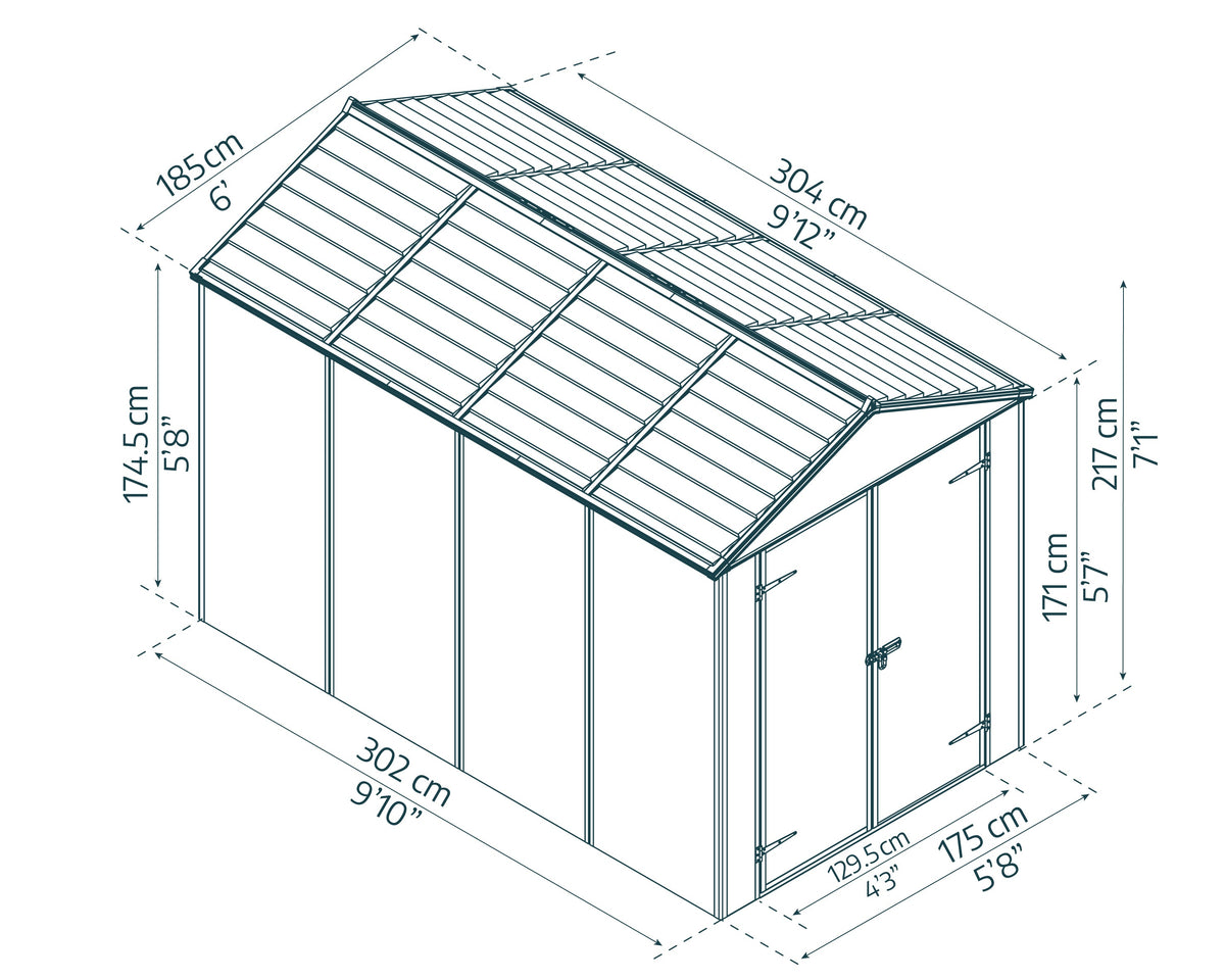 Canopia Rubicon 6' Shed - Gray