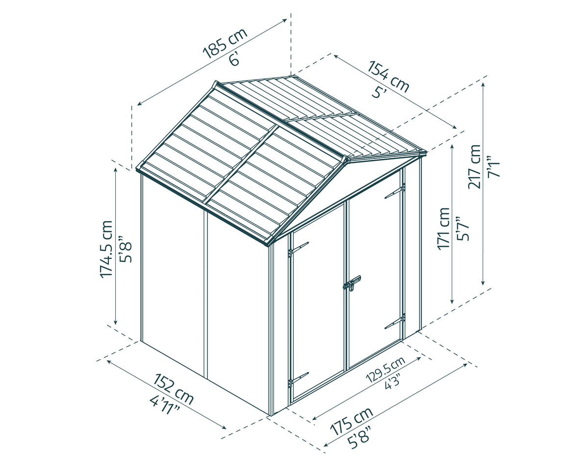 Canopia Rubicon 6' Shed - Gray