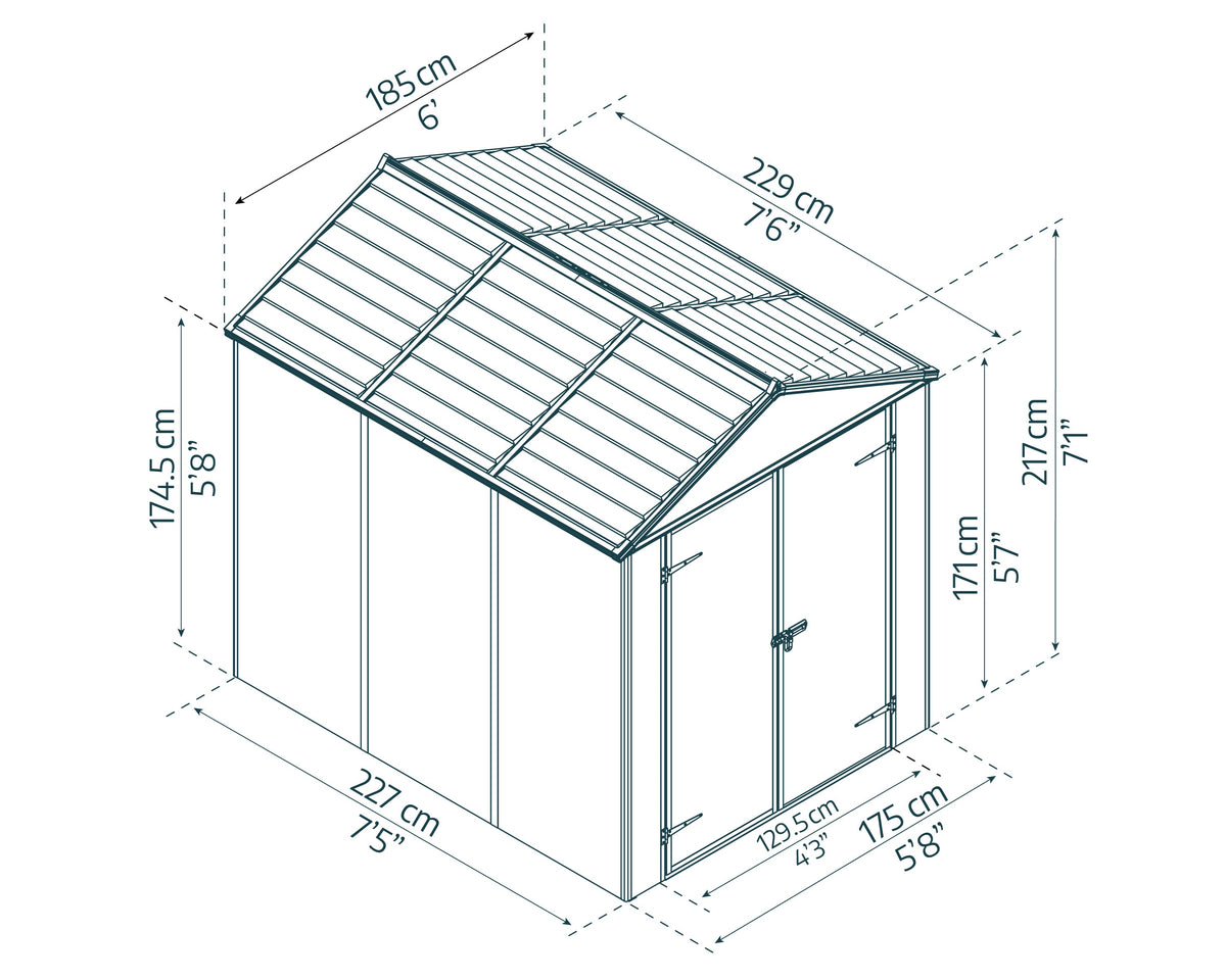 Canopia Rubicon 6' Shed - Gray