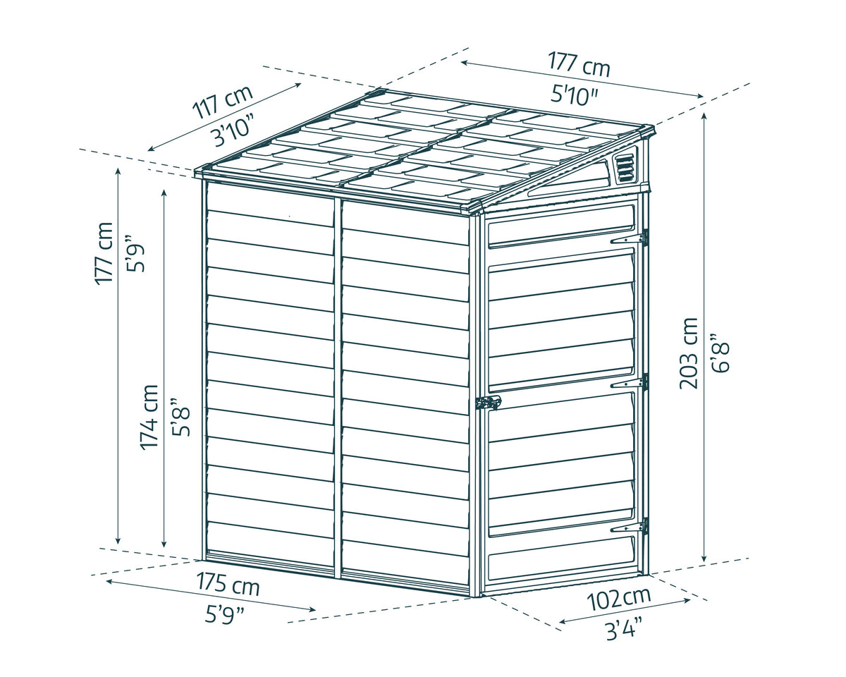Canopia SkyLight 4' x 6' Lean-To Shed - Gray