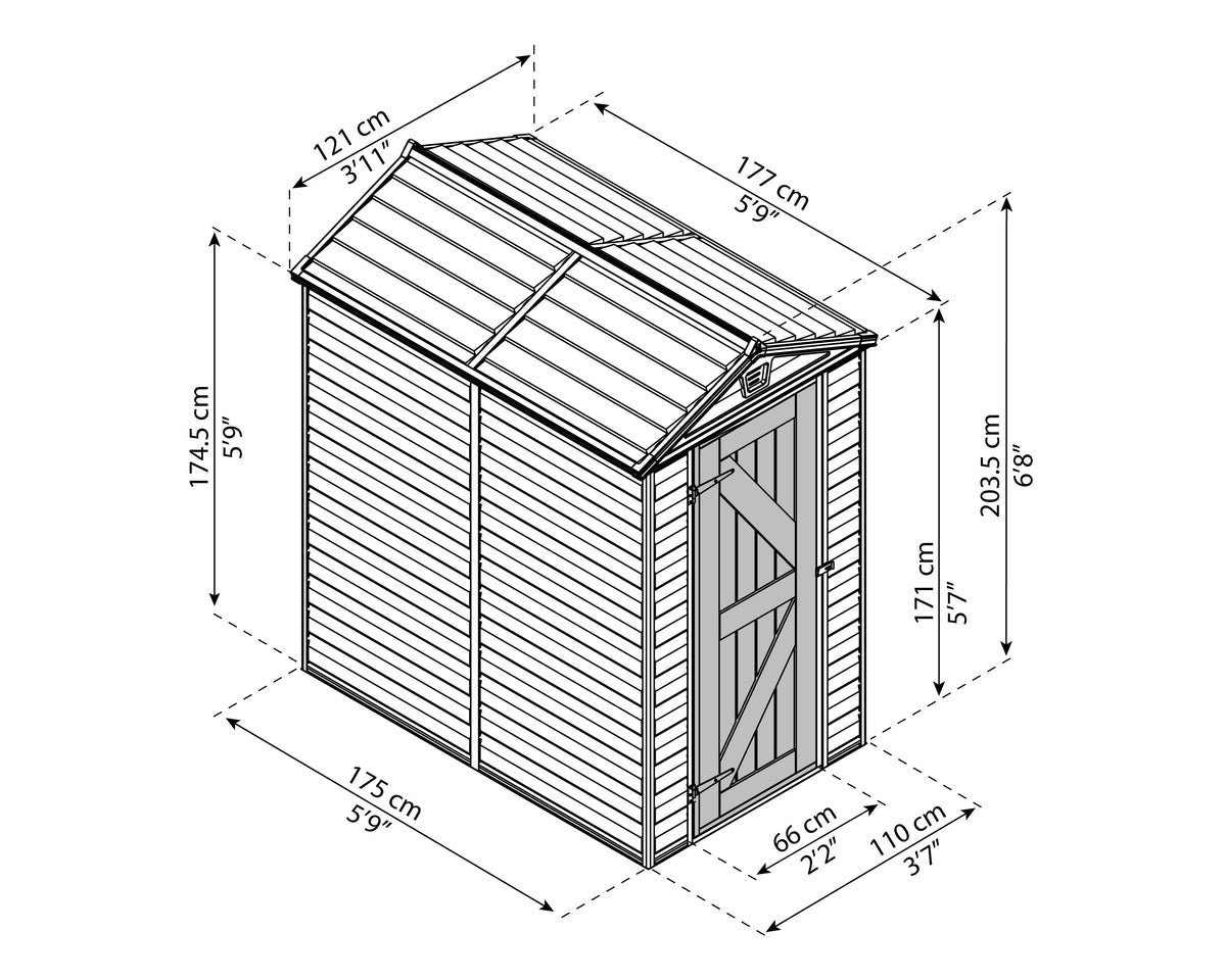 Canopia SkyLight 4' x 6' Shed - Tan