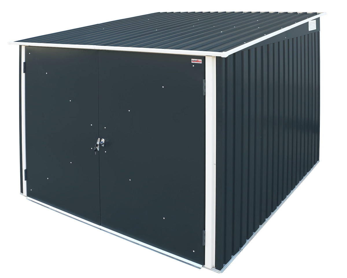 Duramax Bicycle Storage 6'x6' Shed Anthracite with White Trim - 73051