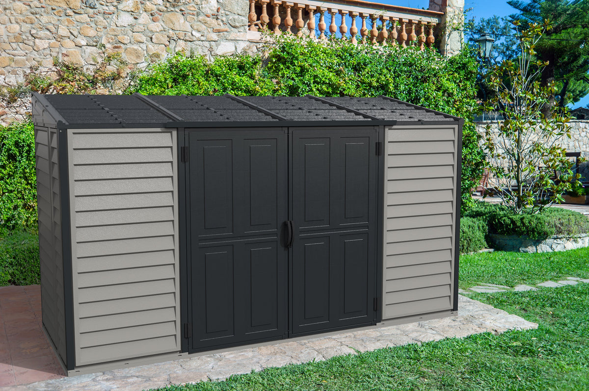 Duramax Sidemate Pro Adobe 10'x 4' Vinyl Resin Outdoor Storage Shed with Foundation Kit - 36825