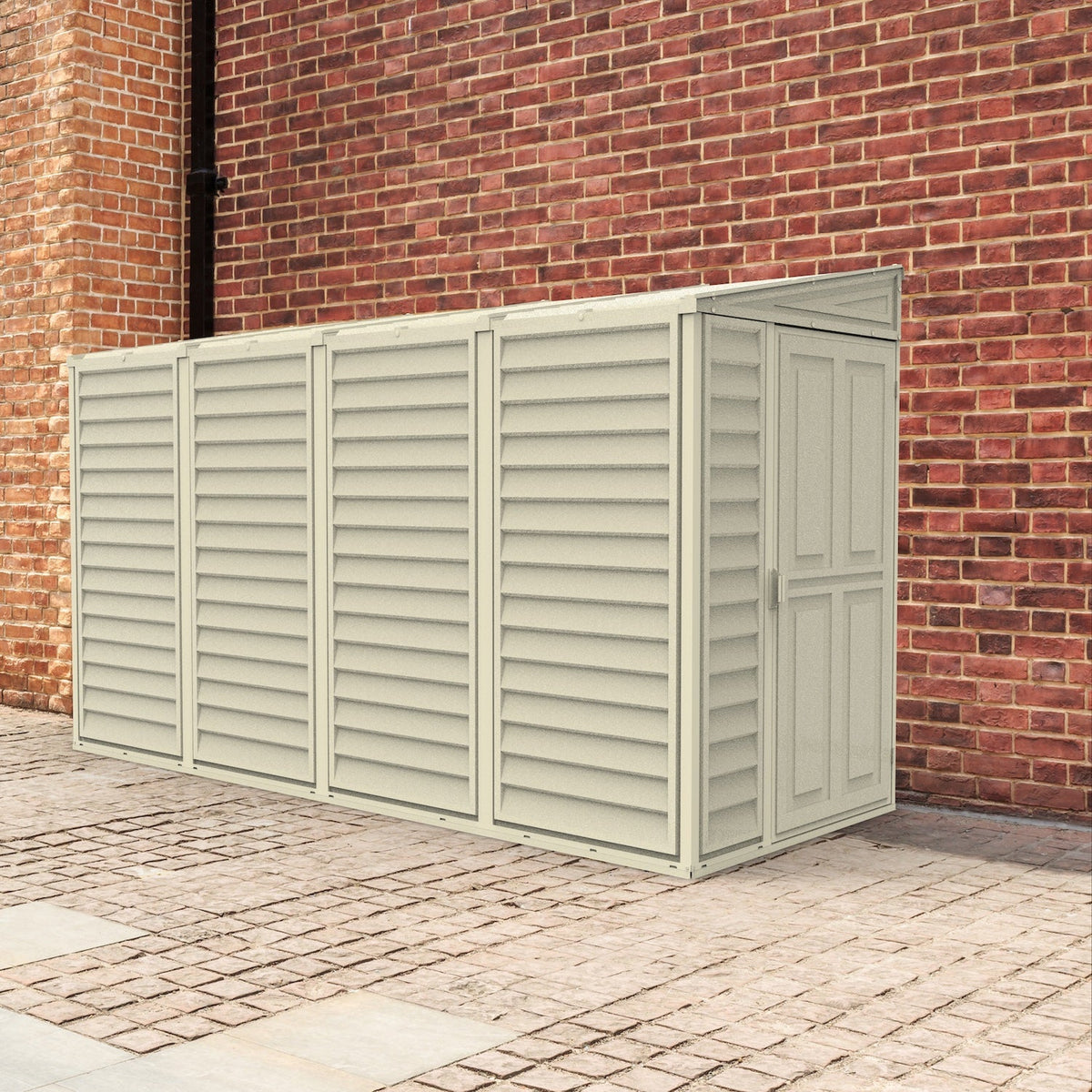 Duramax Sidemate 4'x10' Vinyl Resin Outdoor Storage Shed with Foundation Kit