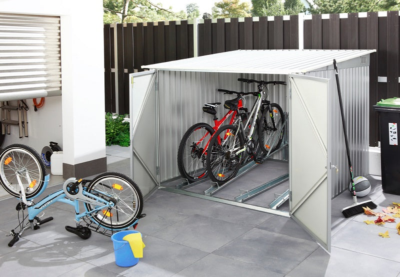 Duramax Bicycle Storage 6'x6' Shed Anthracite with White Trim - 73051
