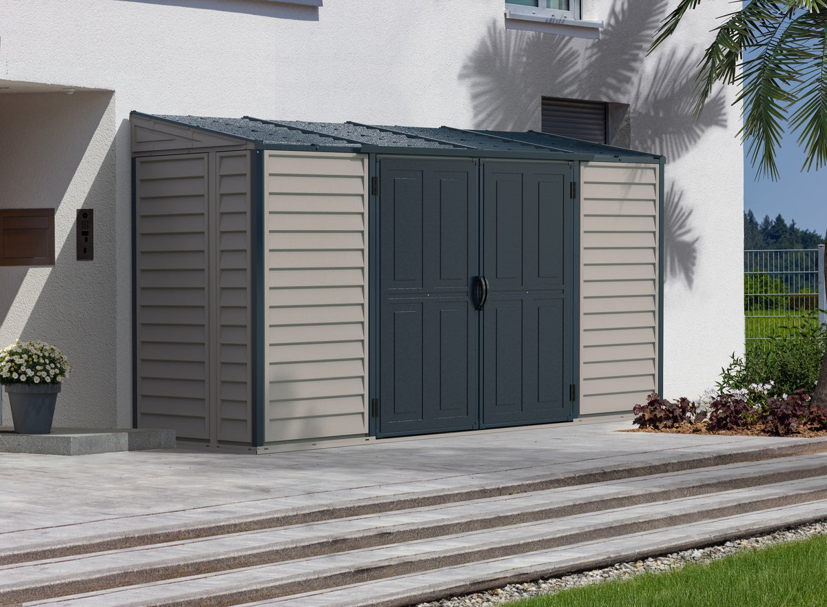 Duramax Sidemate Pro Adobe 10'x 4' Vinyl Resin Outdoor Storage Shed with Foundation Kit - 36825