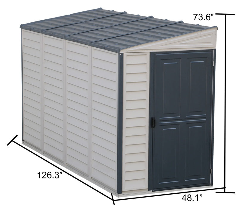 Duramax Sidemate Plus 4'x10' Vinyl Resin Shed with Foundation Kit