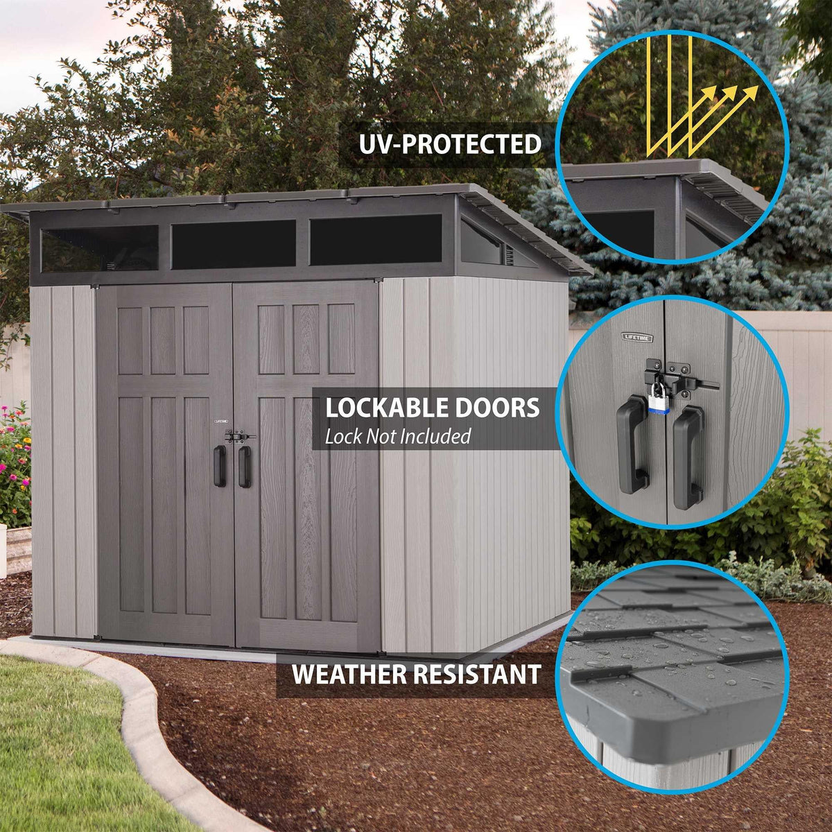 Lifetime 8.3 Ft. X 8.3 Ft. Farmhouse Storage Shed - 60542
