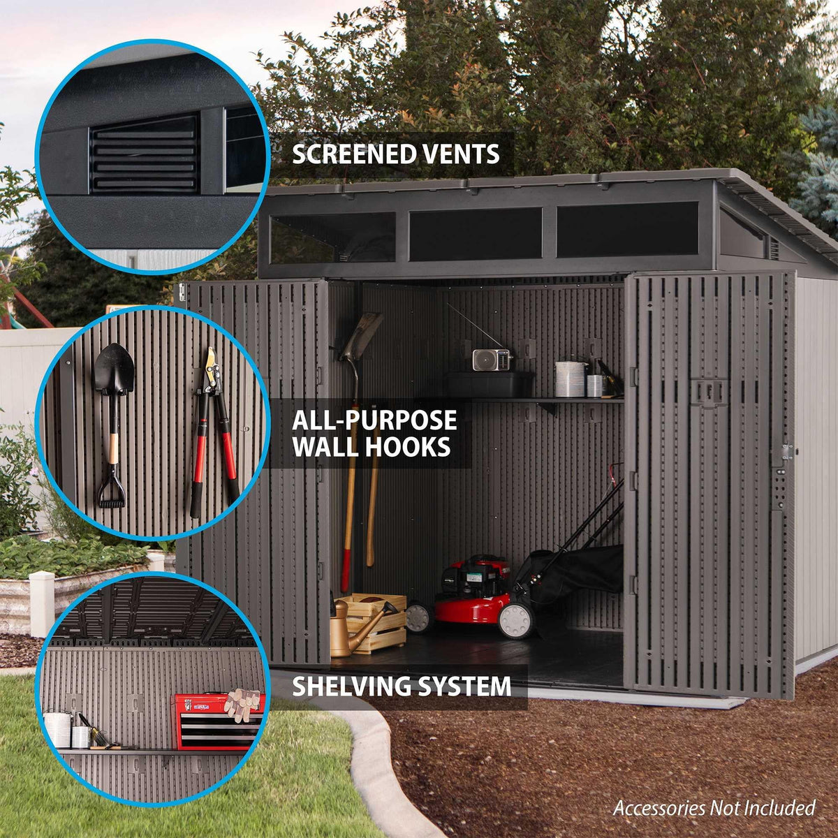 Lifetime 8.3 Ft. X 8.3 Ft. Farmhouse Storage Shed - 60542