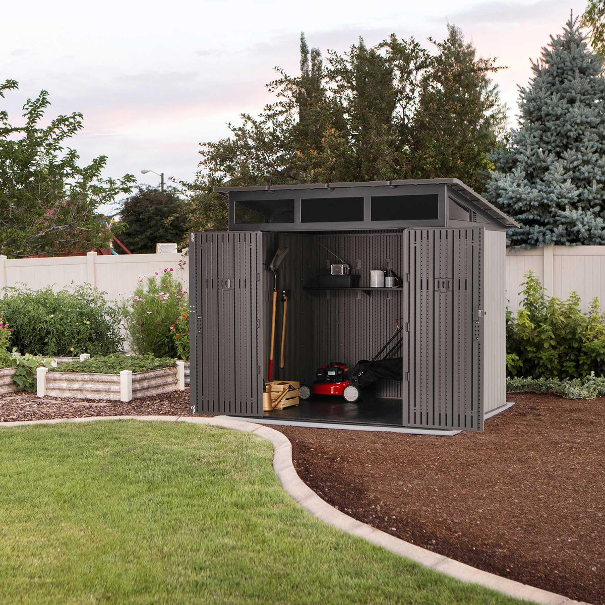 Lifetime 8.3 Ft. X 8.3 Ft. Farmhouse Storage Shed - 60542