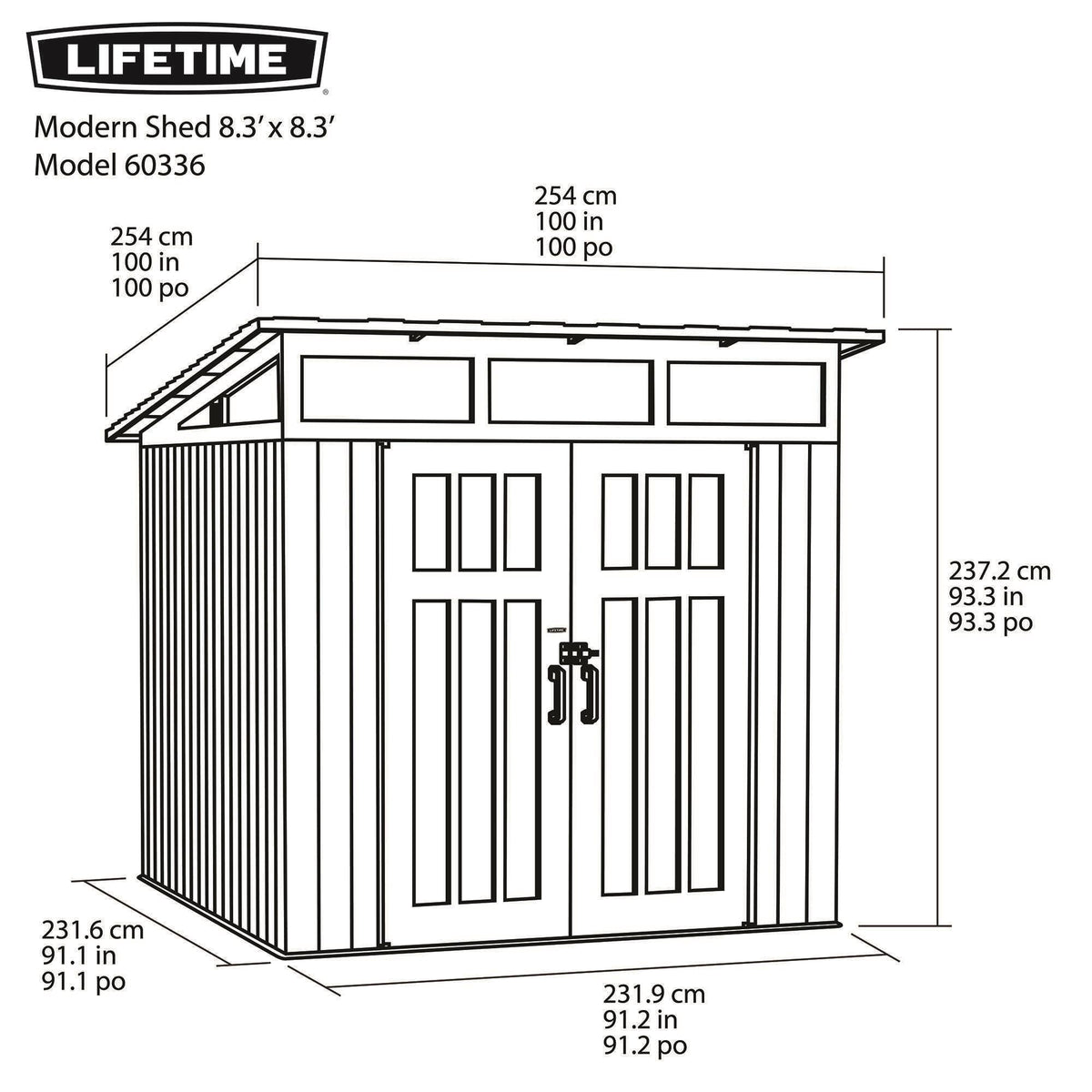 Lifetime 8.3 Ft. X 8.3 Ft. Farmhouse Storage Shed - 60542