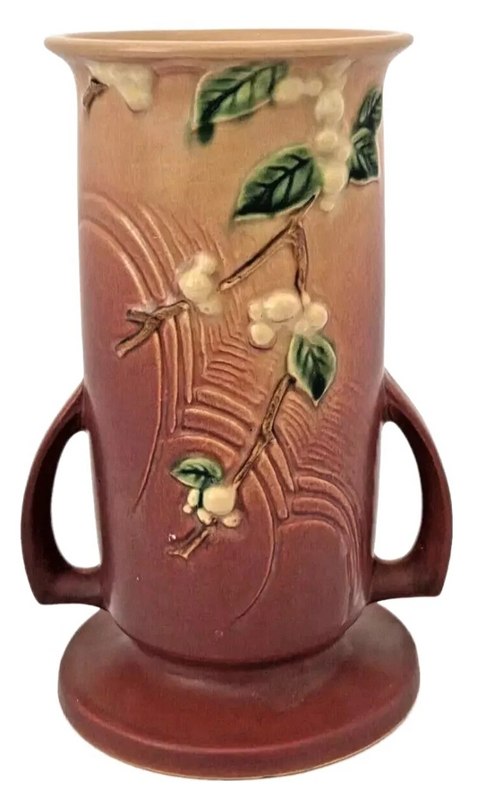 Vintage Embossed Floral Ceramic Decorative Vase – 9.5” Art Pottery