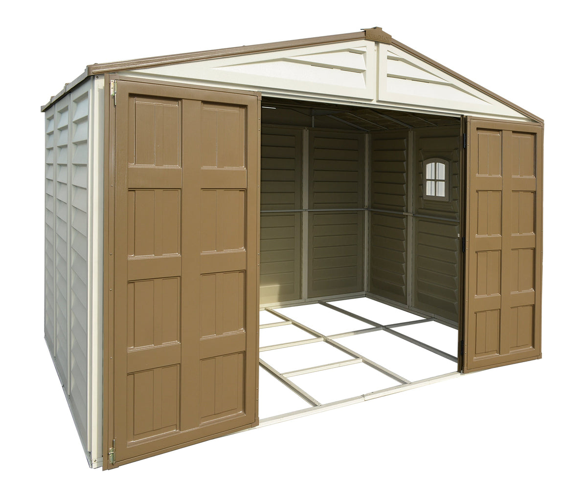 Duramax Woodbridge Plus Ivory 10.5'x8' Shed with Foundation - 40214